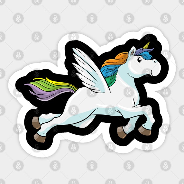 Unicorn with Wings Sticker by Markus Schnabel